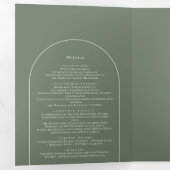 Simple Boho Arch Sage Green Wedding Dreifach Gefaltete Einladung (Innen Erste Seite)
