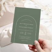 Simple Boho Arch Sage Green Wedding Einladung