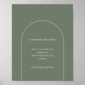 Simple Boho Arch Sage Green Wedding Hashtag Poster (Vorne)