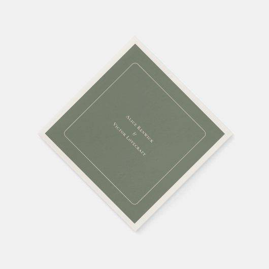 Simple Boho Arch Sage Green Wedding Serviette (Ecke)