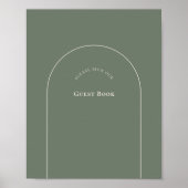 Simple Boho Arch Sage Wedding Guest Book Sign Poster (Vorne)