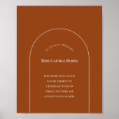 Simple Boho Arch Terracotta Diese Kerze Burns Poster (Vorne)