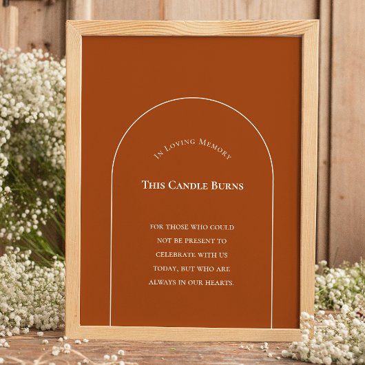 Simple Boho Arch Terracotta Diese Kerze Burns Poster