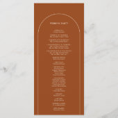 Simple Boho Arch Terracotta Wedding Flat Programm (Rückseite)