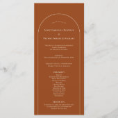 Simple Boho Arch Terracotta Wedding Flat Programm (Vorderseite)