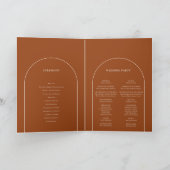 Simple Boho Arch Terracotta Wedding geklappt Programm (Innenseite)