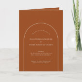 Simple Boho Arch Terracotta Wedding geklappt Programm (Vorderseite)