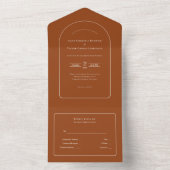Simple Boho Arch Terracotta Wedding RSVP All In One Einladung (Innen Boden)