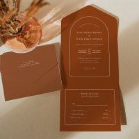 Simple Boho Arch Terracotta Wedding RSVP