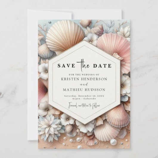 Simple Boho Beach Wedding Save The Date (Vorderseite)