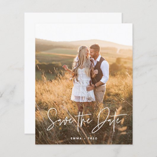 Simple Boho | BUDGET-Script-Foto Save the Date (Vorne/Hinten)