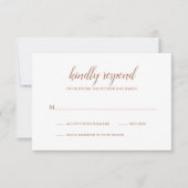 Simple Boho Burnt Orange Rust Terracotta Wedding RSVP Karte (Vorderseite)