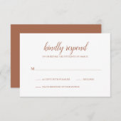 Simple Boho Burnt Orange Rust Terracotta Wedding RSVP Karte (Vorne/Hinten)