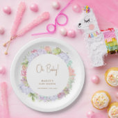 Simple Boho Cactus Desert Oh Baby Shower Pappteller (Party)