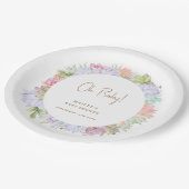 Simple Boho Cactus Desert Oh Baby Shower Pappteller (Schrägansicht)