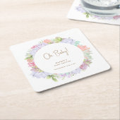 Simple Boho Cactus Desert Oh Baby Shower Rechteckiger Pappuntersetzer (angewinkelt)