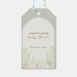 Simple Boho Cactus Line Art Arch Baby Dusche Geschenkanhänger