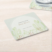 Simple Boho Cactus Line Art Arch Baby Dusche Rechteckiger Pappuntersetzer (angewinkelt)