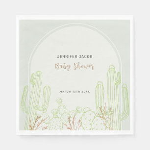 Simple Boho Cactus Line Art Arch Baby Dusche Serviette