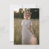 Simple Boho Calligraphy Brautparty Foto Dankeskarte (Rückseite)