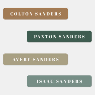 Simple Boho Camouflage Wassersicherer Name Etiketten