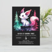 Simple Boho Cat Birthday Einladung (Stehend Vorderseite)