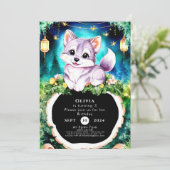 Simple Boho Charming Wolf Birthday Einladung (Stehend Vorderseite)