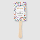 Simple Boho Chic Wildblume Garden Wedding Fächer (Vorderseite)