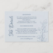 Simple Boho Dusty Blue Wedding Details Begleitkarte (Vorderseite)