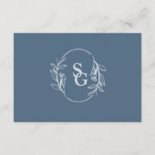 Simple Boho Dusty Blue Wedding Details Begleitkarte (Rückseite)