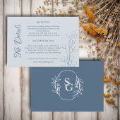 Simple Boho Dusty Blue Wedding Details Begleitkarte