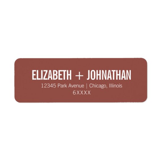 Simple Boho Dusty Rose Typografy Wedding Address (Vorne)
