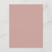 Simple Boho Dusty Rose Typografy Wedding Details Begleitkarte (Rückseite)