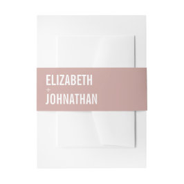 Simple Boho Dusty Rose Typografy Wedding Einladungsbanderole