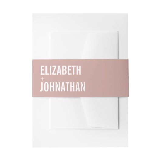Simple Boho Dusty Rose Typografy Wedding Einladungsbanderole (Vorderseite Beispiel)