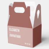 Simple Boho Dusty Rose Typografy Wedding Geschenkschachtel (Geöffnet)