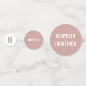 Simple Boho Dusty Rose Typografy Wedding Konfetti (Rückseiten)