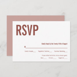 Simple Boho Dusty Rose Typografy Wedding RSVP