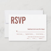 Simple Boho Dusty Rose Typografy Wedding RSVP Karte (Vorderseite)
