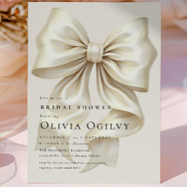 Simple Boho Elegant Ivory Cream Bow Brautparty Magneteinladung