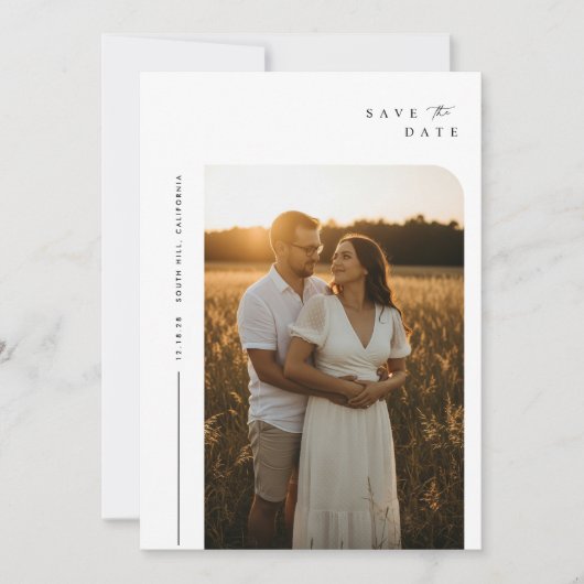 Simple Boho Elegant Save the Date Foto (Vorderseite)