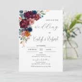 Simple Boho Elegant Wedding Invitation Einladung (Stehend Vorderseite)