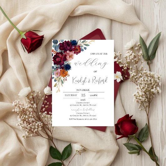 Simple Boho Elegant Wedding Invitation Einladung