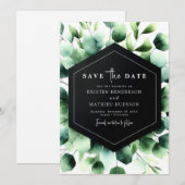 Simple Boho Eucalyptus Digital Wedding Save The Date (Vorne/Hinten)
