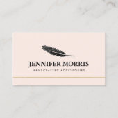 Simple Boho Feather Jewelier Designer Artist Pink Visitenkarte (Vorderseite)