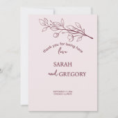 Simple Boho Floral Dankeschön Karte (Vorderseite)