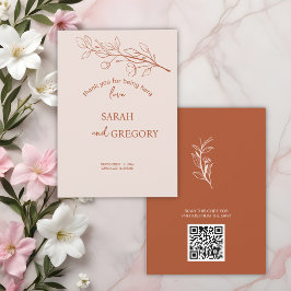 Simple Boho Floral Dankeschön Karte