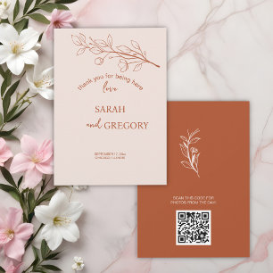 Simple Boho Floral Dankeschön Karte