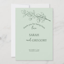 Simple Boho Floral Dankeschön Karte