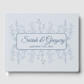Simple Boho Floral Dusty Blue Wedding Gästebuch (Vorderseite)